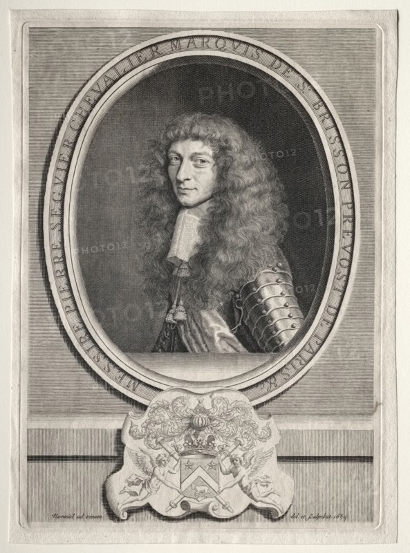 Pierre Seguier Chevalier, Marquis de St. Brisson. Robert Nanteuil (French, 1623-1678). Engraving