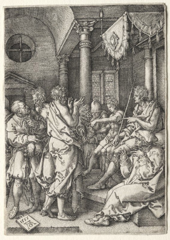The Story of Susanna: Daniel Cross-Examining the Elders. Heinrich Aldegrever (German, 1502-1555/61). Engraving