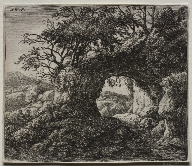 The Pierced Rock. Anthonie Waterloo (Dutch, 1609/10-1690). Etching