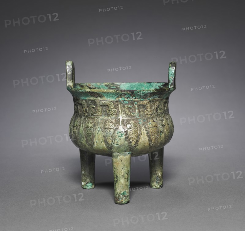 Tripod Cauldron (Ding), 1200-1100 BC. China, Shang dynasty (c.1600-c.1046 BC). Bronze; overall: 14.3 x 12.5 cm (5 5/8 x 4 15/16 in.).