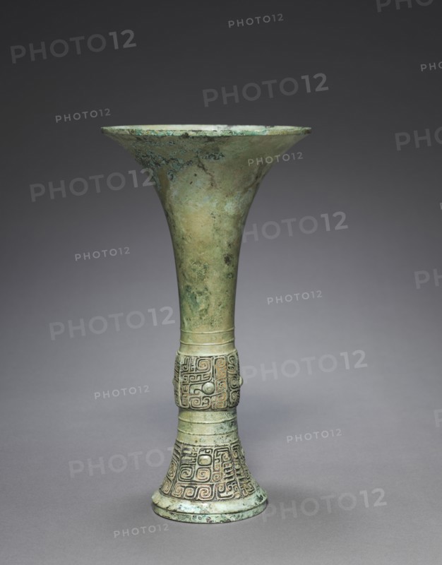 Wine Beaker (Gu), c. 1200 BC. China, late Shang dynasty (c.1600-c.1046 BC), Anyang phase (c.1250-1046 BC). Bronze; diameter: 14.5 cm (5 11/16 in.); overall: 26.9 cm (10 9/16 in.).