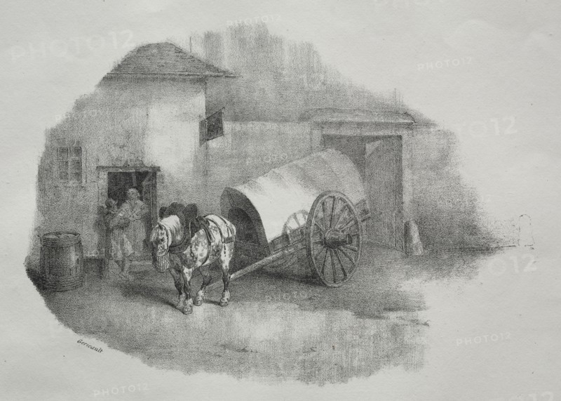 Cheval de charrette sorti des limons. Théodore Géricault (French, 1791-1824). Lithograph