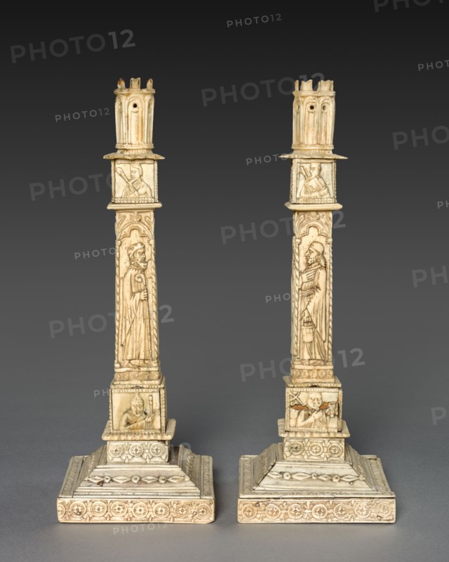 Candlestick Pair, 1800s - early 1900s. Italy, 15th century style (possibly 19th-early 20th century). Ivory; overall: 31.1 cm (12 1/4 in.)