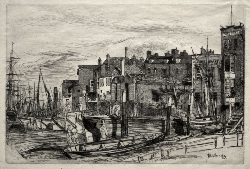 Thames Police, 1859. James McNeill Whistler (American, 1834-1903). Etching and drypoint