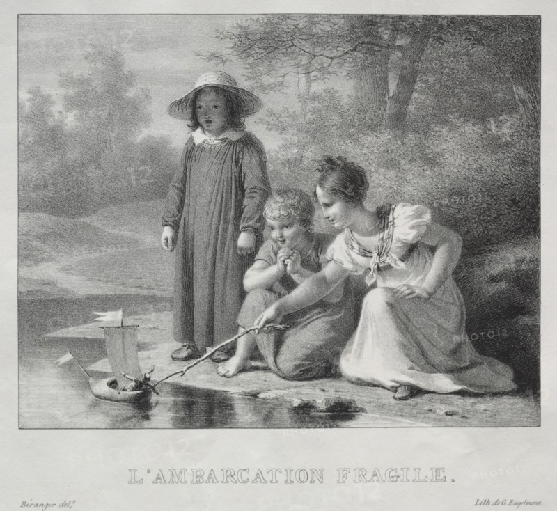 L'Ambarcation fragile. Antoine Béranger (French, 1785-1867). Lithograph