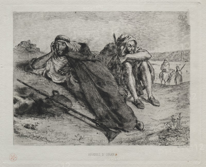 Arabes d'Oran. Eugène Delacroix (French, 1798-1863). Etching