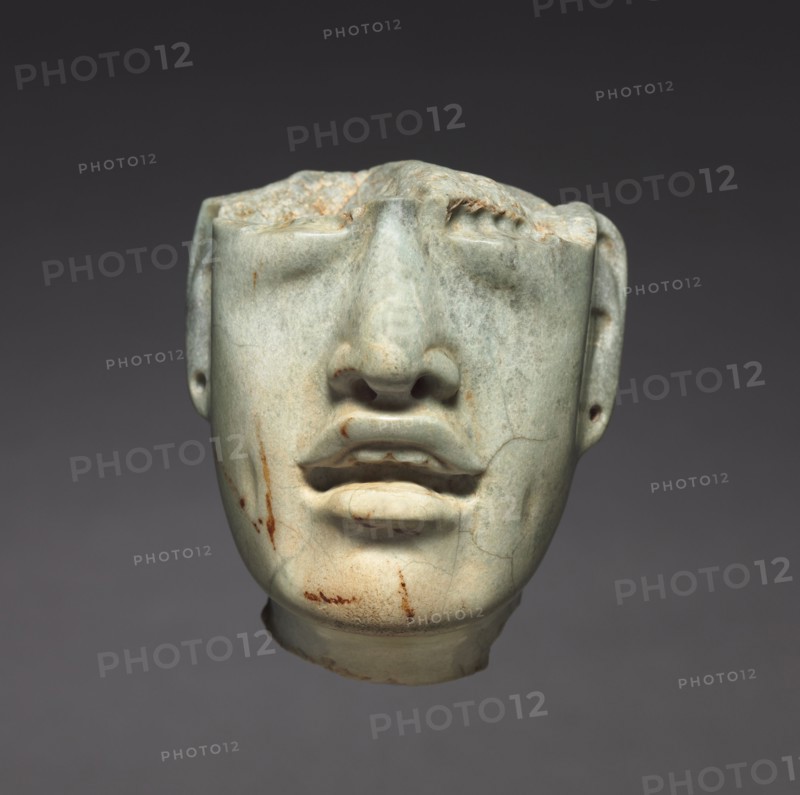Head Fragment, c. 900-300 BC. Mexico, Olmec, 1200-300 BC. Jadeite; overall: 7.4 x 6.2 x 5 cm (2 15/16 x 2 7/16 x 1 15/16 in.).