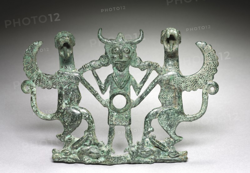 Horse Bit Cheekpiece , c. 700 BC. Luristan, Iran, c. 700 BC. Bronze, cast and incised; overall: 14.9 x 21.3 cm (5 7/8 x 8 3/8 in.).