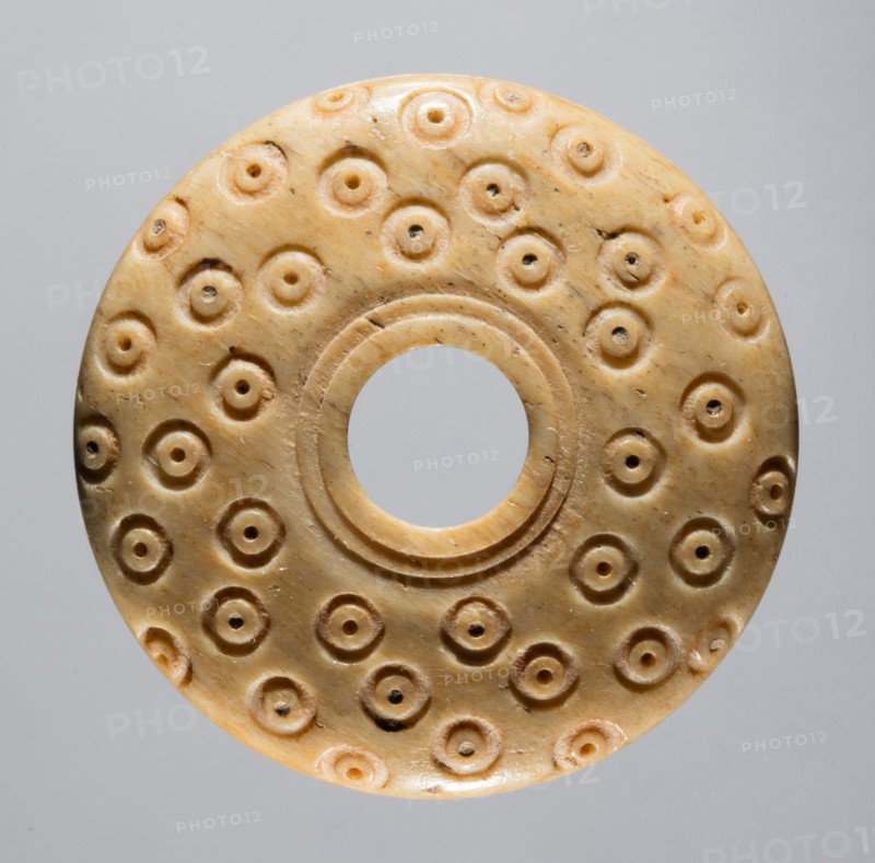 Spindle Whorl, 700s - 900s. Iran, early Islamic period, 8th - 10th century. Bone, incised; overall: 0.5 x 2.4 x 2.4 cm (3/16 x 15/16 x 15/16 in.)