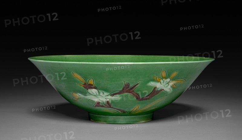 Bowl with Sprays of Flowers, 1662-1722. China, Jiangxi province, Jingdezhen kilns, Qing dynasty (1644-1912), Kangxi reign (1661-1722). Porcelain; diameter: 21.2 cm (8 3/8 in.); overall: 7 cm (2 3/4 in.).