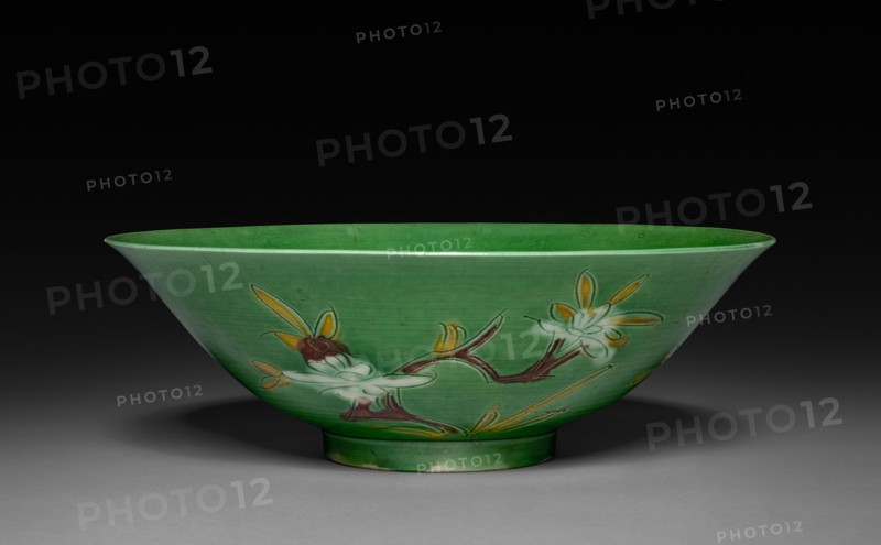 Bowl with Sprays of Flowers, 1662-1722. China, Jiangxi province, Jingdezhen kilns, Qing dynasty (1644-1912), Kangxi reign (1661-1722). Porcelain; diameter: 21.2 cm (8 3/8 in.); overall: 7 cm (2 3/4 in.).