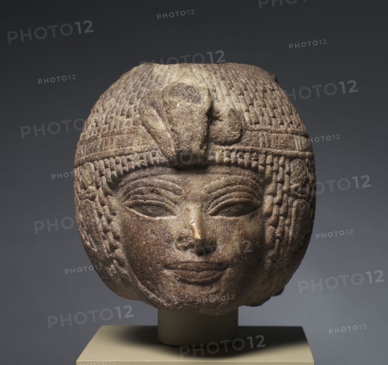 Head of Amenhotep III Wearing the Round Wig, c. 1391-1353 BC. Egypt, New Kingdom, Dynasty 18, reign of Amenhotep III, 1391-1353 BC. Brown quartzite; overall: 17.3 x 17 x 25.3 cm (6 13/16 x 6 11/16 x 9 15/16 in.).