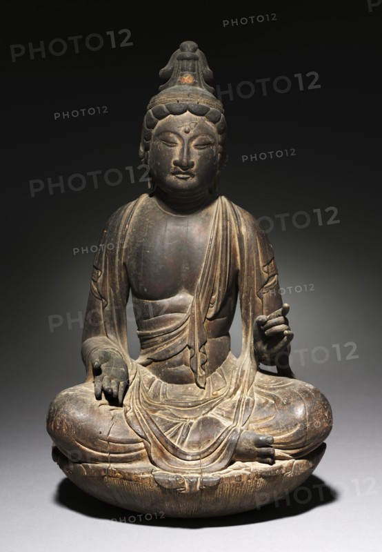 Nikko, the Sun Bodhisattva, c. 800s. Japan, Heian Period (794-1185). Wood, carved from one block of Japanese yew; overall: 46.7 cm (18 3/8 in.).