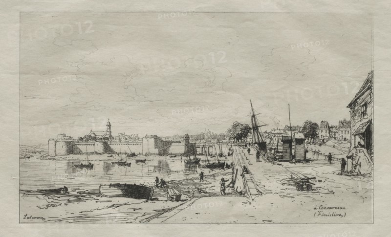 A Concarneau. Maxime Lalanne (French, 1827-1886). Etching
