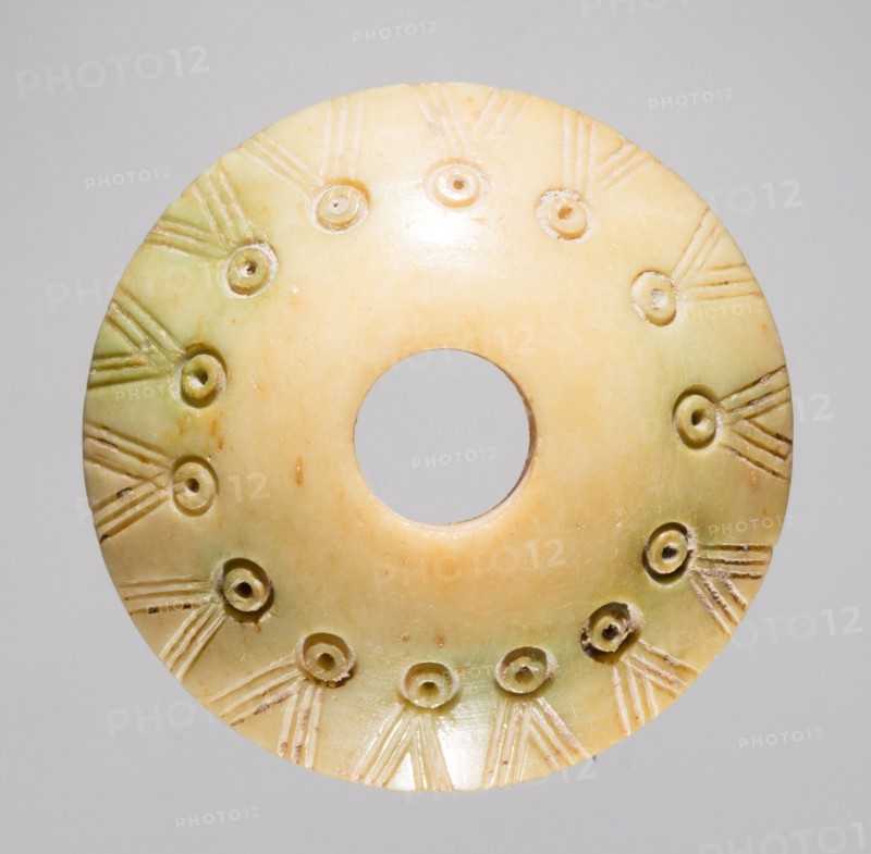 Spindle Whorl, 700s - 900s. Iran, early Islamic period, 8th - 10th century. Bone, incised; overall: 0.5 x 2.1 x 2.1 cm (3/16 x 13/16 x 13/16 in.)