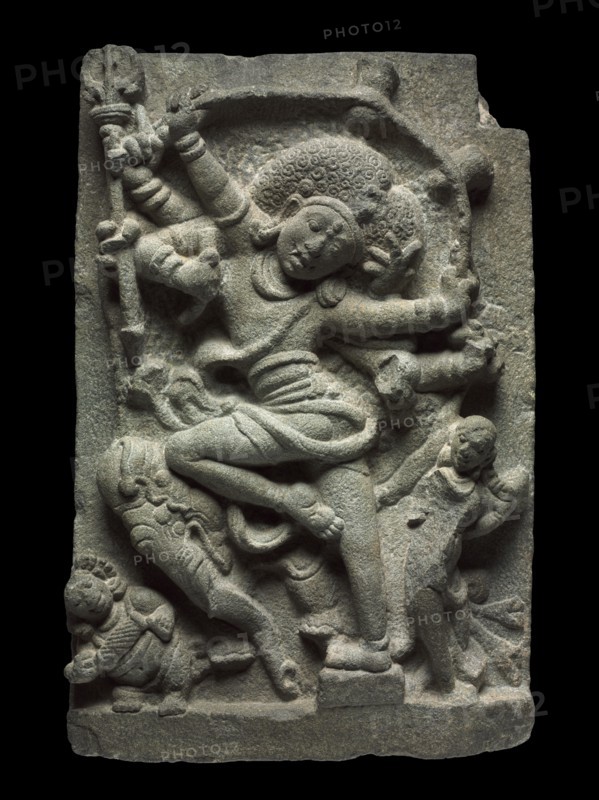 Shiva as Slayer of the Elephant Demon, 1000s. South India, Tamil Nadu, early Chola Period, 11th century. Granite; overall: 72.4 x 48.3 x 20.3 cm (28 1/2 x 19 x 8 in.).