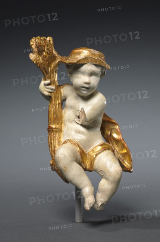 Putto as Summer, c. 1765. Ferdinand Dietz (German, 1708-1777). Painted and gilded wood; overall: 13.2 x 6.6 x 5.2 cm (5 3/16 x 2 5/8 x 2 1/16 in.).