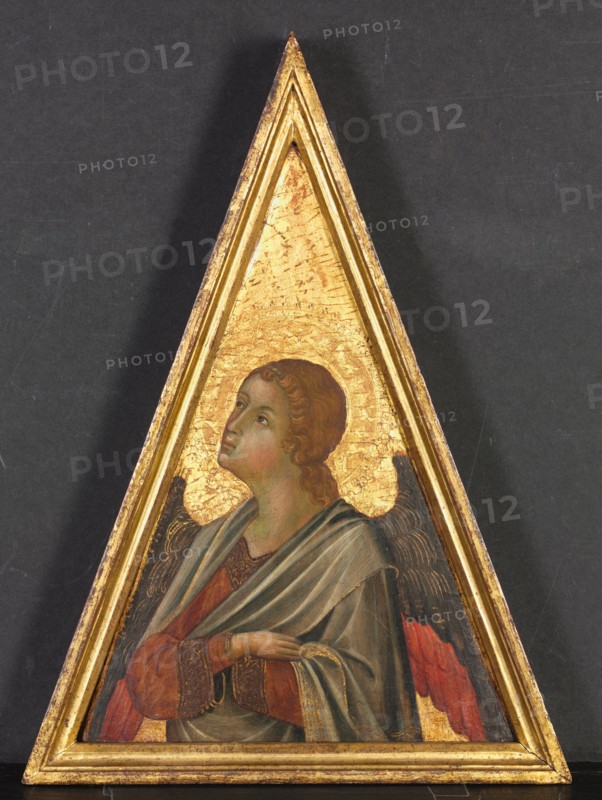Pinnacle with Angel (pair), c. 1340. Circle of Niccolò di Segna (Italian). Tempera and gold on wood panel; unframed: 30.5 x 22.7 cm (12 x 8 15/16 in.).