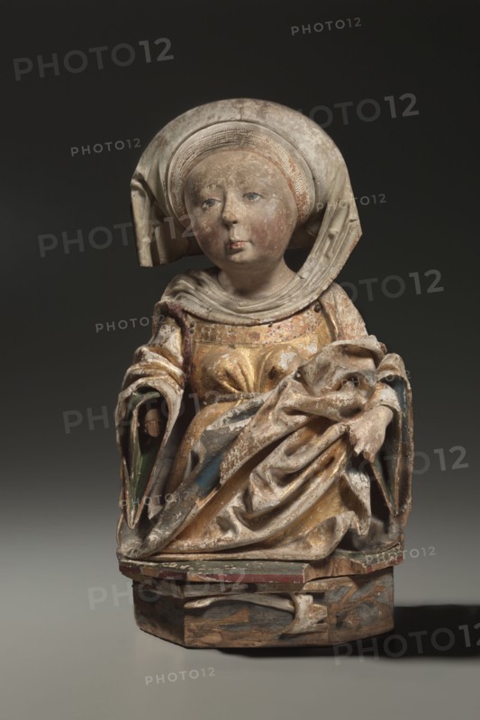 Female Bust, c. 1470-1500. Austria, 15th century. Painted and gilded lindenwood; without base: 47 cm (18 1/2 in.)