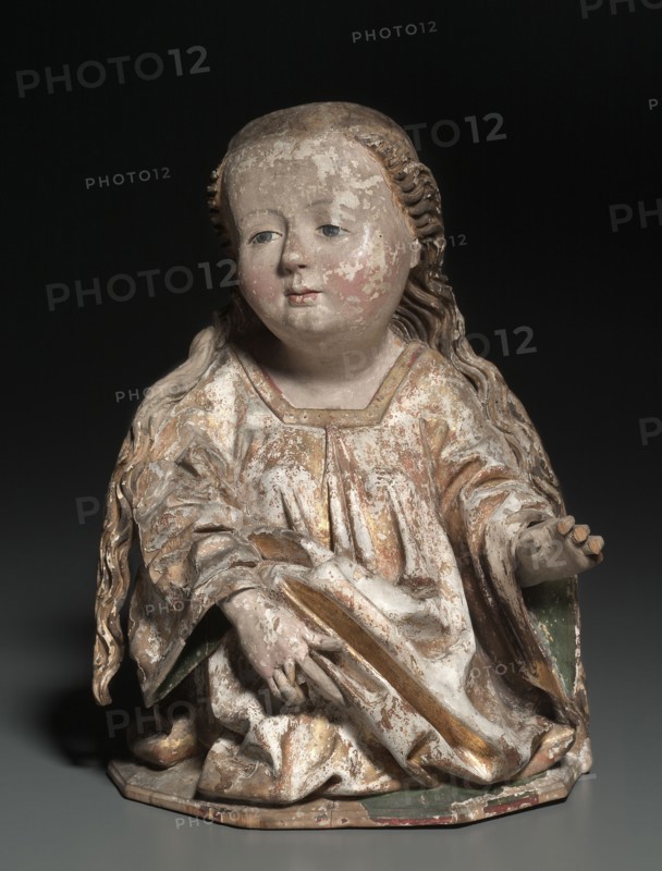 Female Bust, c. 1470-1500. Austria, 15th century. Painted and gilded lindenwood; without base: 44.2 cm (17 3/8 in.)