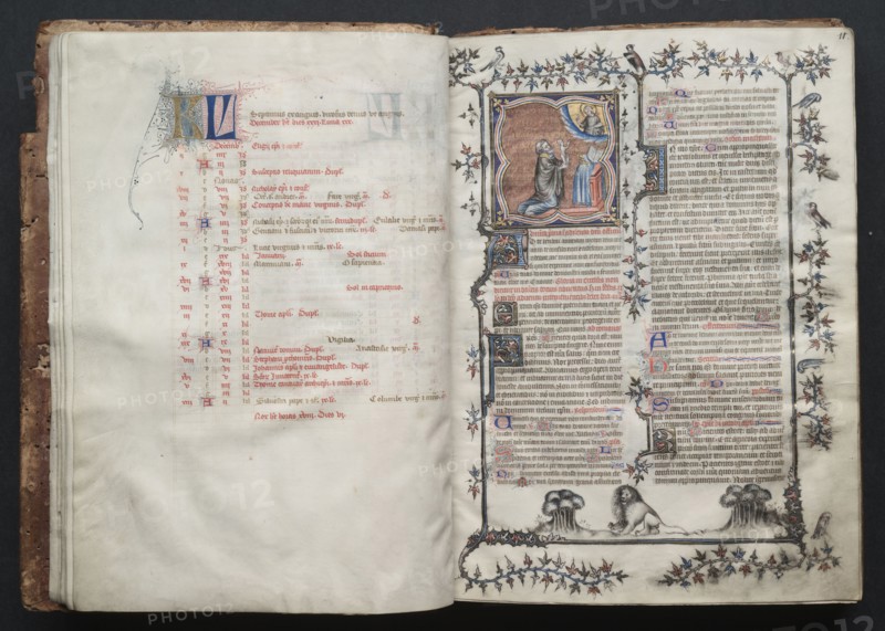 The Gotha Missal:  Fol. 10v, Text, c. 1375. And workshop Master of the Boqueteaux (French). Ink, tempera, and gold on vellum; blind-tooled leather binding; codex: 27.1 x 19.5 cm (10 11/16 x 7 11/16 in.)