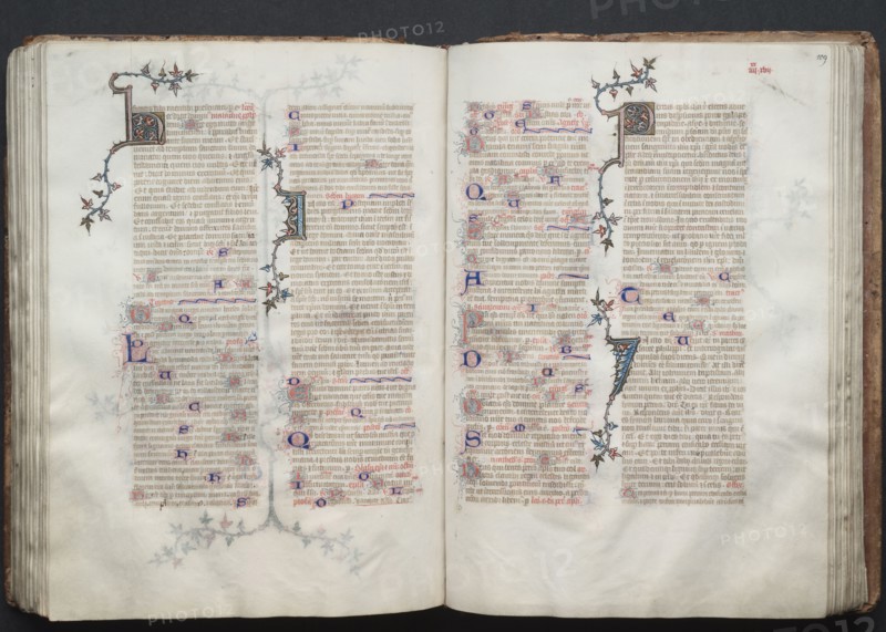 The Gotha Missal:  Fol. 109r, Text, c. 1375. And workshop Master of the Boqueteaux (French). Ink, tempera, and gold on vellum; blind-tooled leather binding; codex: 27.1 x 19.5 cm (10 11/16 x 7 11/16 in.)