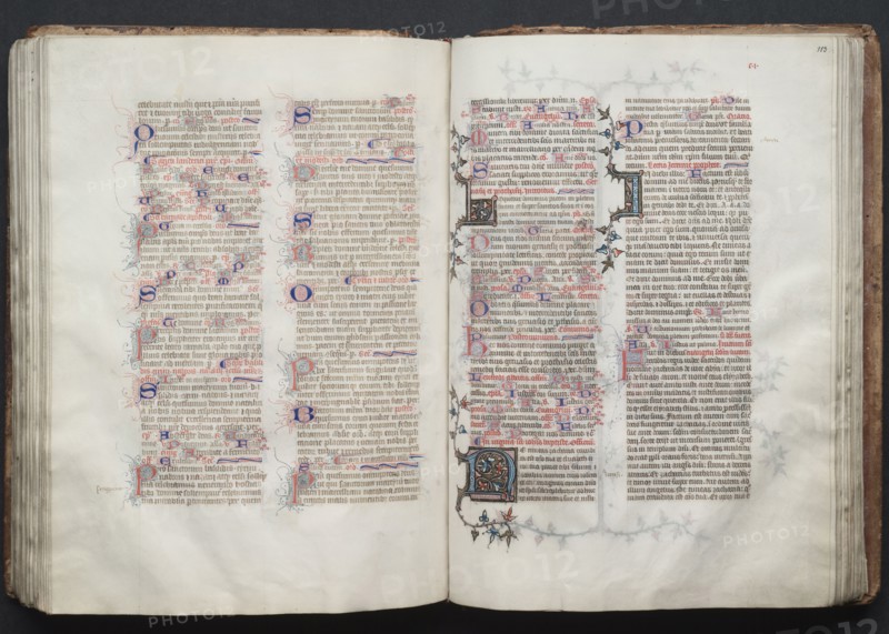 The Gotha Missal:  Fol. 112v, Text, c. 1375. And workshop Master of the Boqueteaux (French). Ink, tempera, and gold on vellum; blind-tooled leather binding; codex: 27.1 x 19.5 cm (10 11/16 x 7 11/16 in.).