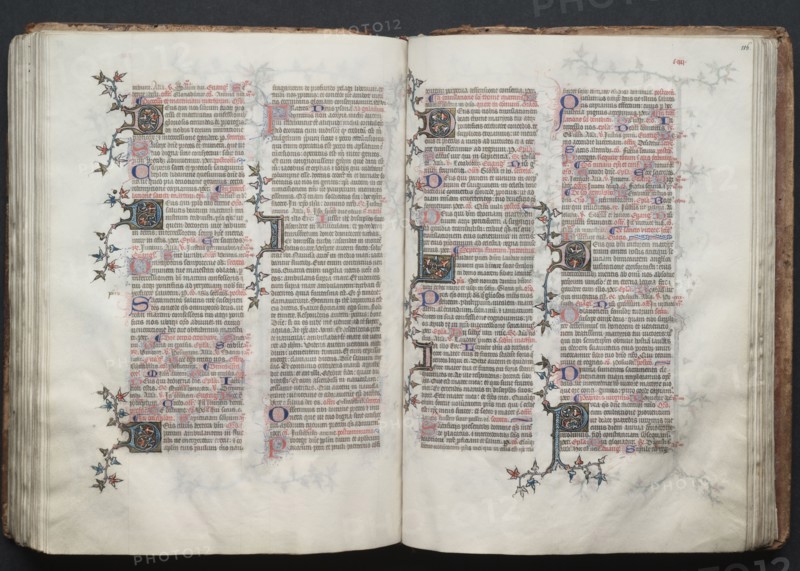 The Gotha Missal:  Fol. 115v, Text, c. 1375. And workshop Master of the Boqueteaux (French). Ink, tempera, and gold on vellum; blind-tooled leather binding; codex: 27.1 x 19.5 cm (10 11/16 x 7 11/16 in.)