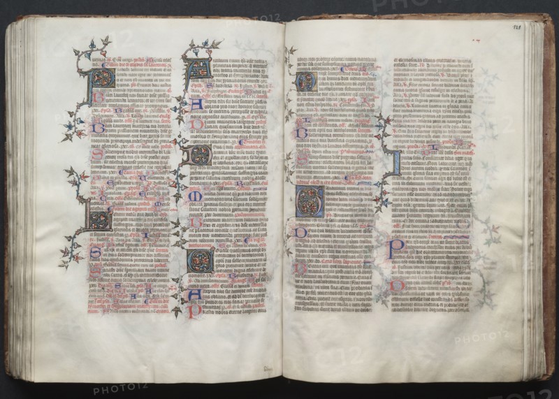 The Gotha Missal:  Fol. 121r, Text, c. 1375. And workshop Master of the Boqueteaux (French). Ink, tempera, and gold on vellum; blind-tooled leather binding; codex: 27.1 x 19.5 cm (10 11/16 x 7 11/16 in.)