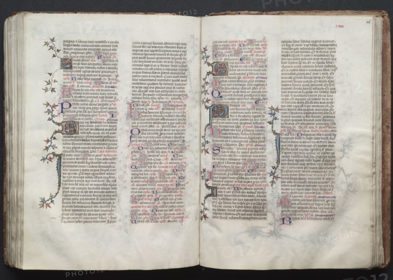 The Gotha Missal:  Fol. 126r, Text, c. 1375. And workshop Master of the Boqueteaux (French). Ink, tempera, and gold on vellum; blind-tooled leather binding; codex: 27.1 x 19.5 cm (10 11/16 x 7 11/16 in.).