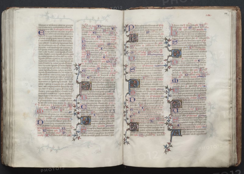 The Gotha Missal:  Fol. 127v, Text, c. 1375. And workshop Master of the Boqueteaux (French). Ink, tempera, and gold on vellum; blind-tooled leather binding; codex: 27.1 x 19.5 cm (10 11/16 x 7 11/16 in.).