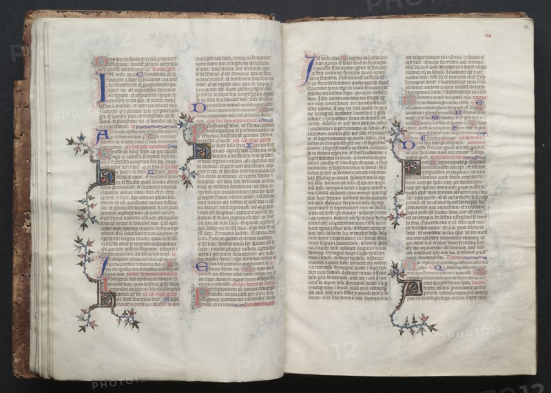 The Gotha Missal:  Fol. 13v, Text , c. 1375. And workshop Master of the Boqueteaux (French). Ink, tempera, and gold on vellum; blind-tooled leather binding; codex: 27.1 x 19.5 cm (10 11/16 x 7 11/16 in.).