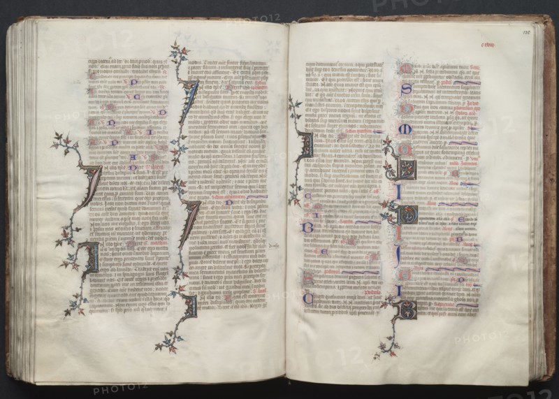 The Gotha Missal:  Fol. 130r, Text, c. 1375. And workshop Master of the Boqueteaux (French). Ink, tempera, and gold on vellum; blind-tooled leather binding; codex: 27.1 x 19.5 cm (10 11/16 x 7 11/16 in.)
