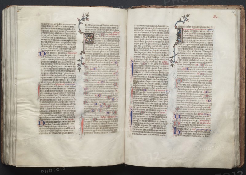 The Gotha Missal:  Fol. 135r, Text, c. 1375. And workshop Master of the Boqueteaux (French). Ink, tempera, and gold on vellum; blind-tooled leather binding; codex: 27.1 x 19.5 cm (10 11/16 x 7 11/16 in.)
