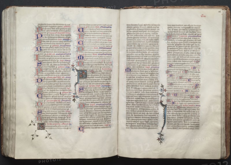 The Gotha Missal:  Fol. 135v, Text, c. 1375. And workshop Master of the Boqueteaux (French). Ink, tempera, and gold on vellum; blind-tooled leather binding; codex: 27.1 x 19.5 cm (10 11/16 x 7 11/16 in.)