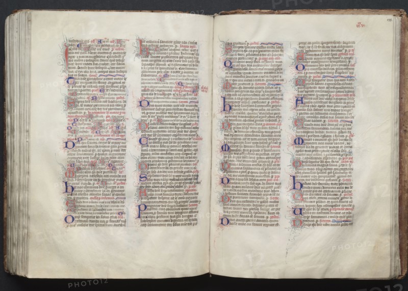 The Gotha Missal:  Fol. 138r, Text, c. 1375. And workshop Master of the Boqueteaux (French). Ink, tempera, and gold on vellum; blind-tooled leather binding; codex: 27.1 x 19.5 cm (10 11/16 x 7 11/16 in.).