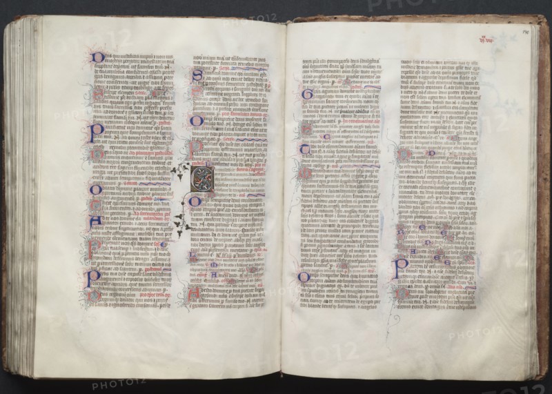 The Gotha Missal:  Fol. 140r, Text, c. 1375. And workshop Master of the Boqueteaux (French). Ink, tempera, and gold on vellum; blind-tooled leather binding; codex: 27.1 x 19.5 cm (10 11/16 x 7 11/16 in.)