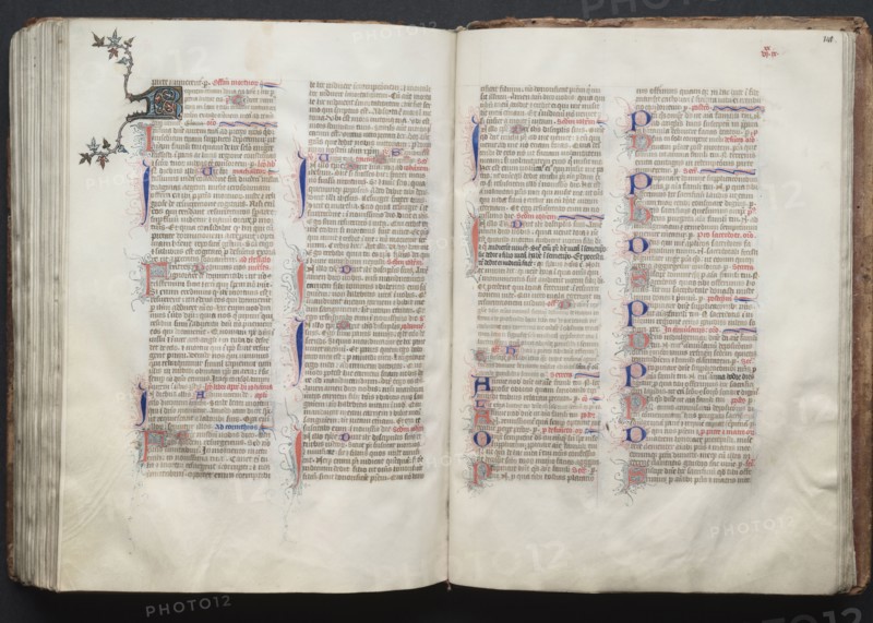 The Gotha Missal:  Fol. 141r, Text, c. 1375. And workshop Master of the Boqueteaux (French). Ink, tempera, and gold on vellum; blind-tooled leather binding; codex: 27.1 x 19.5 cm (10 11/16 x 7 11/16 in.)