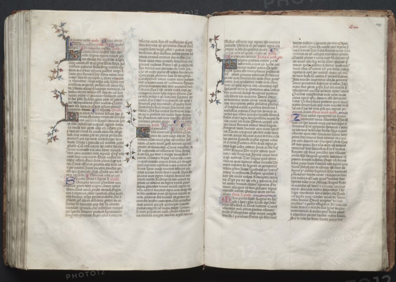 The Gotha Missal:  Fol. 145r, Text, c. 1375. And workshop Master of the Boqueteaux (French). Ink, tempera, and gold on vellum; blind-tooled leather binding; codex: 27.1 x 19.5 cm (10 11/16 x 7 11/16 in.).