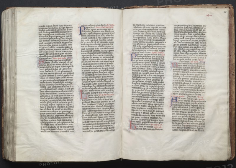 The Gotha Missal:  Fol. 154v, Text, c. 1375. And workshop Master of the Boqueteaux (French). Ink, tempera, and gold on vellum; blind-tooled leather binding; codex: 27.1 x 19.5 cm (10 11/16 x 7 11/16 in.)