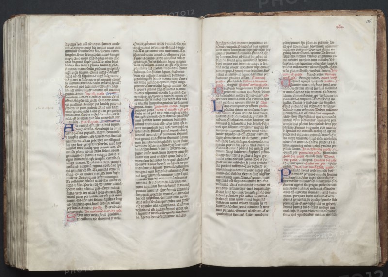 The Gotha Missal:  Fol. 155v, Text, c. 1375. And workshop Master of the Boqueteaux (French). Ink, tempera, and gold on vellum; blind-tooled leather binding; codex: 27.1 x 19.5 cm (10 11/16 x 7 11/16 in.).
