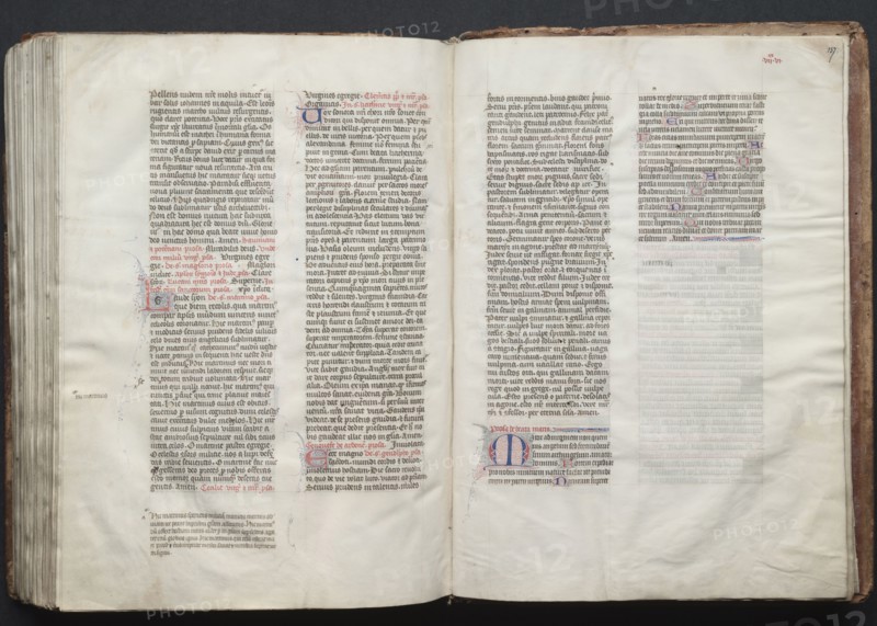 The Gotha Missal:  Fol. 156v, Text, c. 1375. And workshop Master of the Boqueteaux (French). Ink, tempera, and gold on vellum; blind-tooled leather binding; codex: 27.1 x 19.5 cm (10 11/16 x 7 11/16 in.).