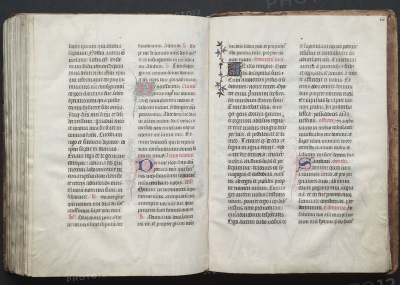 The Gotha Missal:  Fol. 160r, Text, c. 1375. And workshop Master of the Boqueteaux (French). Ink, tempera, and gold on vellum; blind-tooled leather binding; codex: 27.1 x 19.5 cm (10 11/16 x 7 11/16 in.).