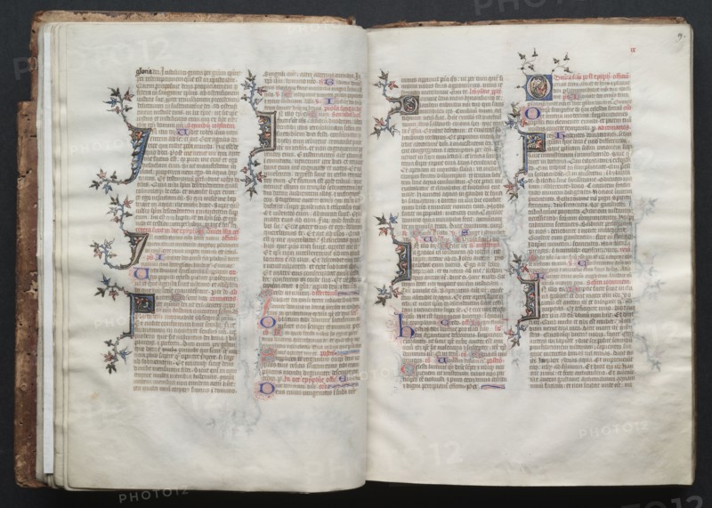 The Gotha Missal:  Fol. 19r, Text, c. 1375. And workshop Master of the Boqueteaux (French). Ink, tempera, and gold on vellum; blind-tooled leather binding; codex: 27.1 x 19.5 cm (10 11/16 x 7 11/16 in.).