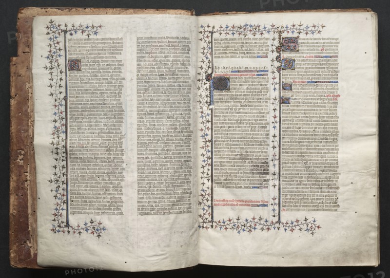 The Gotha Missal:  Fol. 2r, Text, c. 1375. And workshop Master of the Boqueteaux (French). Ink, tempera, and gold on vellum; blind-tooled leather binding; codex: 27.1 x 19.5 cm (10 11/16 x 7 11/16 in.)