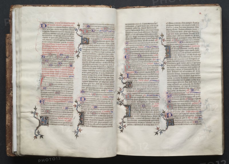 The Gotha Missal:  Fol. 24v, Text, c. 1375. And workshop Master of the Boqueteaux (French). Ink, tempera, and gold on vellum; blind-tooled leather binding; codex: 27.1 x 19.5 cm (10 11/16 x 7 11/16 in.)