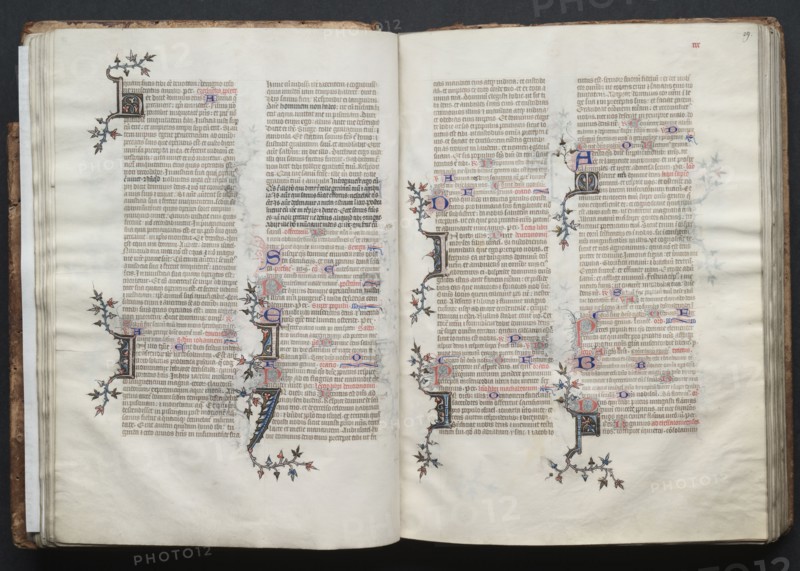 The Gotha Missal:  Fol. 29r, Text, c. 1375. And workshop Master of the Boqueteaux (French). Ink, tempera, and gold on vellum; blind-tooled leather binding; codex: 27.1 x 19.5 cm (10 11/16 x 7 11/16 in.).