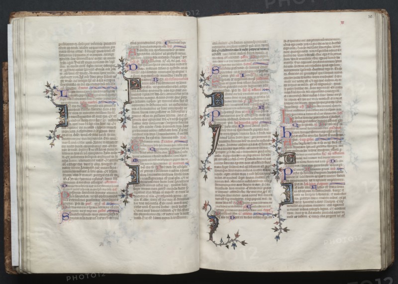 The Gotha Missal:  Fol. 29v, Text, c. 1375. And workshop Master of the Boqueteaux (French). Ink, tempera, and gold on vellum; blind-tooled leather binding; codex: 27.1 x 19.5 cm (10 11/16 x 7 11/16 in.).