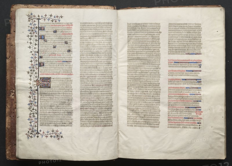 The Gotha Missal:  Fol. 3v, Text, c. 1375. And workshop Master of the Boqueteaux (French). Ink, tempera, and gold on vellum; blind-tooled leather binding; codex: 27.1 x 19.5 cm (10 11/16 x 7 11/16 in.)