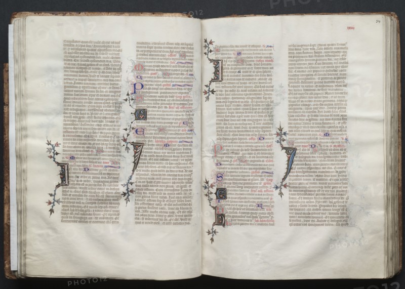The Gotha Missal:  Fol. 34r, Text, c. 1375. And workshop Master of the Boqueteaux (French). Ink, tempera, and gold on vellum; blind-tooled leather binding; codex: 27.1 x 19.5 cm (10 11/16 x 7 11/16 in.)